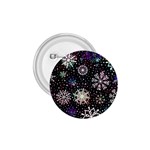 Shiny Winter Snowflake Abstract Christmas Cold Crystal December 1.75  Buttons