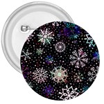 Shiny Winter Snowflake Abstract Christmas Cold Crystal December 3  Buttons