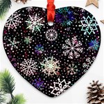 Shiny Winter Snowflake Abstract Christmas Cold Crystal December Ornament (Heart)