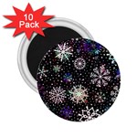 Shiny Winter Snowflake Abstract Christmas Cold Crystal December 2.25  Magnets (10 pack) 