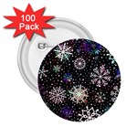 Shiny Winter Snowflake Abstract Christmas Cold Crystal December 2.25  Buttons (100 pack) 