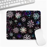 Shiny Winter Snowflake Abstract Christmas Cold Crystal December Large Mousepad