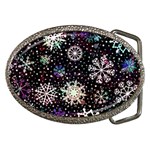 Shiny Winter Snowflake Abstract Christmas Cold Crystal December Belt Buckles