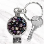 Shiny Winter Snowflake Abstract Christmas Cold Crystal December Nail Clippers Key Chain