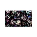 Shiny Winter Snowflake Abstract Christmas Cold Crystal December Sticker (Rectangular)