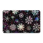 Shiny Winter Snowflake Abstract Christmas Cold Crystal December Magnet (Rectangular)