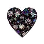 Shiny Winter Snowflake Abstract Christmas Cold Crystal December Heart Magnet