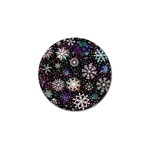 Shiny Winter Snowflake Abstract Christmas Cold Crystal December Golf Ball Marker (4 pack)