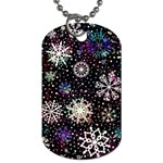 Shiny Winter Snowflake Abstract Christmas Cold Crystal December Dog Tag (Two Sides)