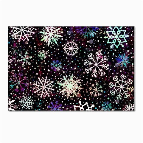 Shiny Winter Snowflake Abstract Christmas Cold Crystal December Postcards 5  x 7  (Pkg of 10) from ArtsNow.com Front