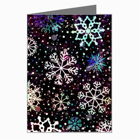 Shiny Winter Snowflake Abstract Christmas Cold Crystal December Greeting Card from ArtsNow.com Left