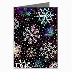 Shiny Winter Snowflake Abstract Christmas Cold Crystal December Greeting Cards (Pkg of 8)