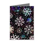 Shiny Winter Snowflake Abstract Christmas Cold Crystal December Mini Greeting Card