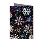 Shiny Winter Snowflake Abstract Christmas Cold Crystal December Mini Greeting Cards (Pkg of 8)