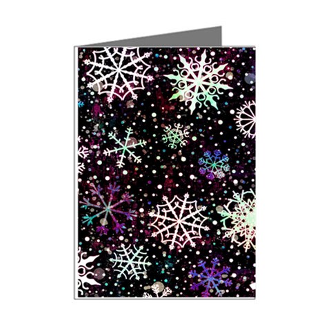 Shiny Winter Snowflake Abstract Christmas Cold Crystal December Mini Greeting Cards (Pkg of 8) from ArtsNow.com Right