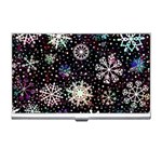 Shiny Winter Snowflake Abstract Christmas Cold Crystal December Business Card Holder