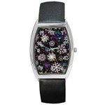 Shiny Winter Snowflake Abstract Christmas Cold Crystal December Barrel Style Metal Watch