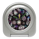 Shiny Winter Snowflake Abstract Christmas Cold Crystal December Travel Alarm Clock