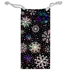 Shiny Winter Snowflake Abstract Christmas Cold Crystal December Jewelry Bag from ArtsNow.com Back