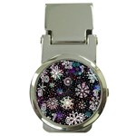 Shiny Winter Snowflake Abstract Christmas Cold Crystal December Money Clip Watches