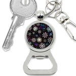 Shiny Winter Snowflake Abstract Christmas Cold Crystal December Bottle Opener Key Chain