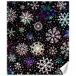 Shiny Winter Snowflake Abstract Christmas Cold Crystal December Canvas 8  x 10 