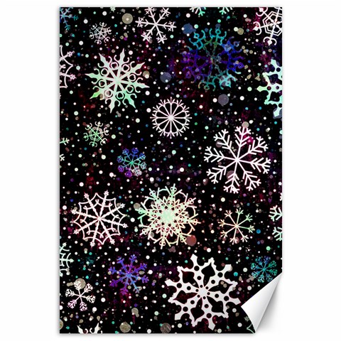 Shiny Winter Snowflake Abstract Christmas Cold Crystal December Canvas 12  x 18  from ArtsNow.com 11.88 x17.36  Canvas - 1