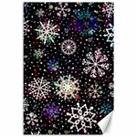 Shiny Winter Snowflake Abstract Christmas Cold Crystal December Canvas 12  x 18 