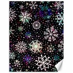 Shiny Winter Snowflake Abstract Christmas Cold Crystal December Canvas 18  x 24 