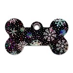 Shiny Winter Snowflake Abstract Christmas Cold Crystal December Dog Tag Bone (One Side)