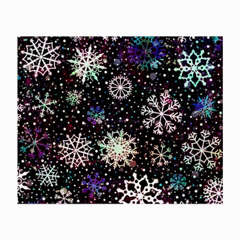 Shiny Winter Snowflake Abstract Christmas Cold Crystal December Small Glasses Cloth (2 Sides) from ArtsNow.com Front