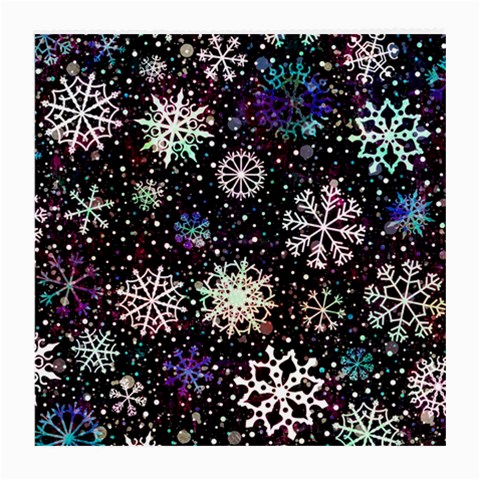 Shiny Winter Snowflake Abstract Christmas Cold Crystal December Medium Glasses Cloth (2 Sides) from ArtsNow.com Back