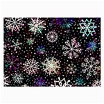 Shiny Winter Snowflake Abstract Christmas Cold Crystal December Large Glasses Cloth (2 Sides)