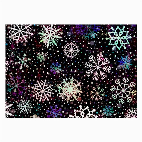 Shiny Winter Snowflake Abstract Christmas Cold Crystal December Large Glasses Cloth (2 Sides) from ArtsNow.com Back