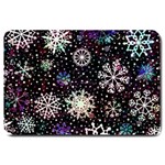 Shiny Winter Snowflake Abstract Christmas Cold Crystal December Large Doormat