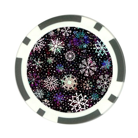 Shiny Winter Snowflake Abstract Christmas Cold Crystal December Poker Chip Card Guard from ArtsNow.com Front