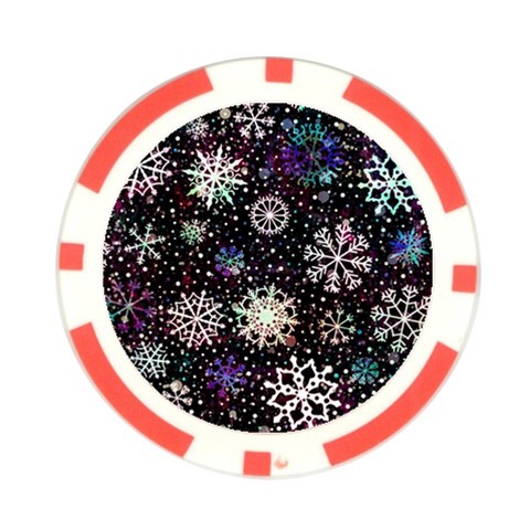 Shiny Winter Snowflake Abstract Christmas Cold Crystal December Poker Chip Card Guard from ArtsNow.com Front