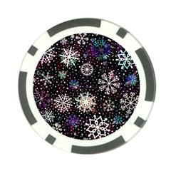 Shiny Winter Snowflake Abstract Christmas Cold Crystal December Poker Chip Card Guard from ArtsNow.com Front