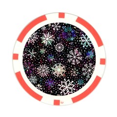 Shiny Winter Snowflake Abstract Christmas Cold Crystal December Poker Chip Card Guard from ArtsNow.com Front