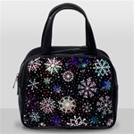 Shiny Winter Snowflake Abstract Christmas Cold Crystal December Classic Handbag (One Side)