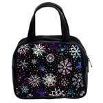 Shiny Winter Snowflake Abstract Christmas Cold Crystal December Classic Handbag (Two Sides)