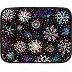 Shiny Winter Snowflake Abstract Christmas Cold Crystal December Fleece Blanket (Mini)