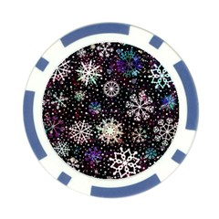 Shiny Winter Snowflake Abstract Christmas Cold Crystal December Poker Chip Card Guard (10 pack) from ArtsNow.com Front