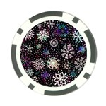 Shiny Winter Snowflake Abstract Christmas Cold Crystal December Poker Chip Card Guard (10 pack)