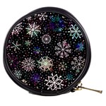 Shiny Winter Snowflake Abstract Christmas Cold Crystal December Mini Makeup Bag