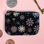 Shiny Winter Snowflake Abstract Christmas Cold Crystal December Mini Coin Purse