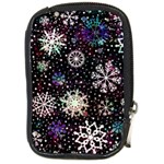 Shiny Winter Snowflake Abstract Christmas Cold Crystal December Compact Camera Leather Case