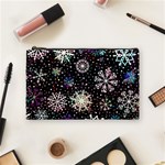 Shiny Winter Snowflake Abstract Christmas Cold Crystal December Cosmetic Bag (Medium)