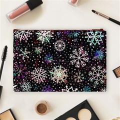 Shiny Winter Snowflake Abstract Christmas Cold Crystal December Cosmetic Bag (Large) from ArtsNow.com Back