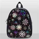 Shiny Winter Snowflake Abstract Christmas Cold Crystal December School Bag (Small)